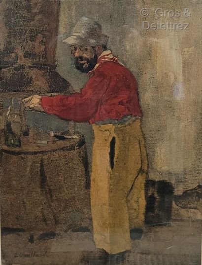 Edouard VUILLARD 
Toulouse Lautrec in front...