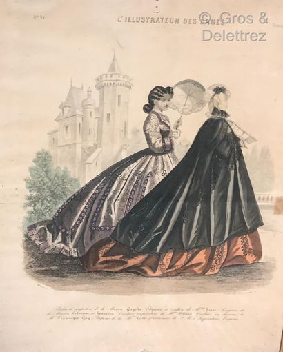 null Suite of 4 fashion engravings in colors from "L'illustrateur des dames". 

35...
