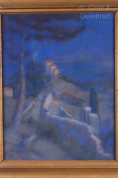 null René SERGENT (XIXth/XXth century)

Moonlight at the Annonciade near Menton,...