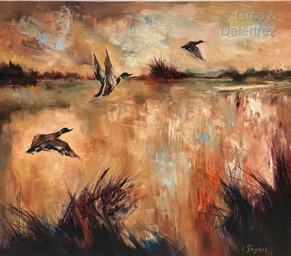 null Eric PEYROL (XXth)

Flight on the Marsh

Oil on canvas signed lower right, countersigned...