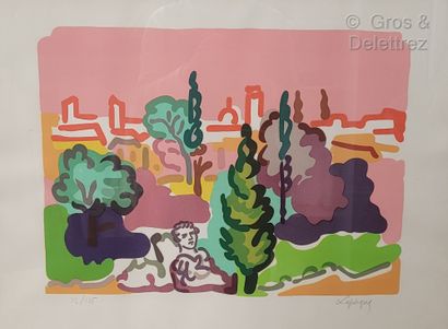 null Charles LAPICQUE (1898-1988)

Ancient sculpture

Lithograph in colors, signed...