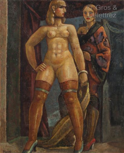 null Gustave FLOROT (1885-1965)

The actresses (woman with yellow stockings and woman...