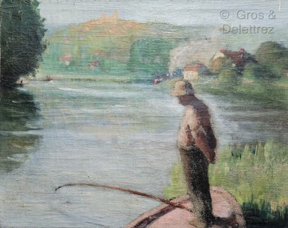 null French school of the 1920s.

Fisherman on the Riverbank

Oil on canvas, bearing...