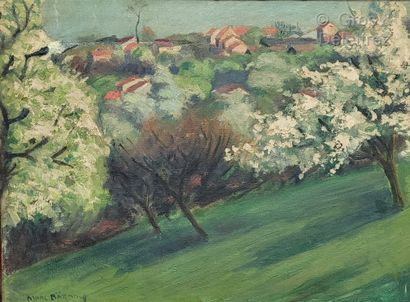 null Marc BARDON (1891-?) 

Tree in bloom 

Oil on canvas, signed and dated lower...