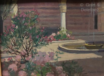 Mathilde ARBEY (1890-1966) 

The patio 

Oil...