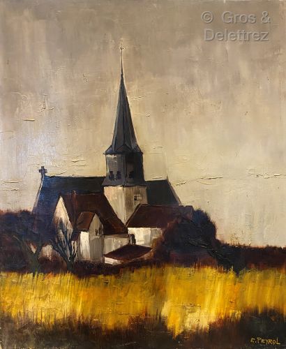 null Eric PEYROL (XXth)

Church in the plain

Oil on canvas signed lower right, countersigned...