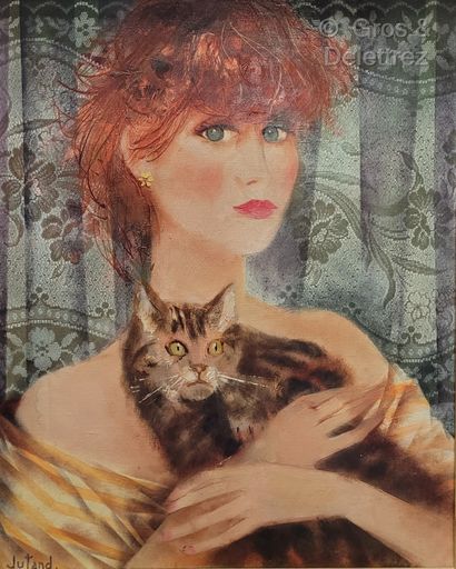 null Pierre JUTAND (1935-2019)

Portrait of a redheaded woman with a cat

Oil on...