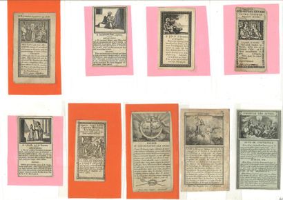 9 Images pieuses imprimées du XVIIIe siècle....