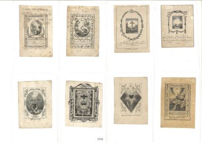 8 Images pieuses à devises, imprimées de...