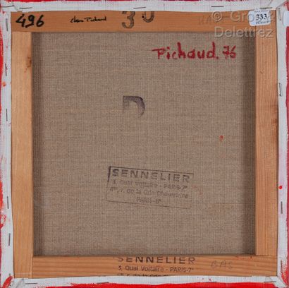 Claire PICHAUD (1935-2017) Sans titre, 1976

Période rouge (losanges de damiers)

Acrylique...