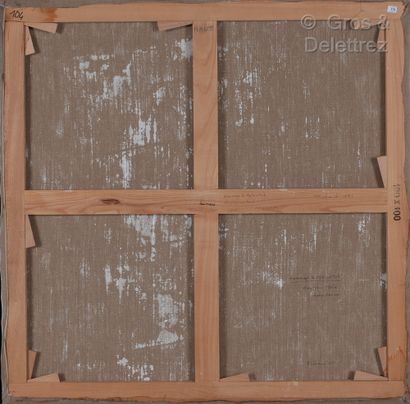 Claire PICHAUD (1935-2017) Hommage à Malevitch, 1981 White beige (nine squares) Acrylic...