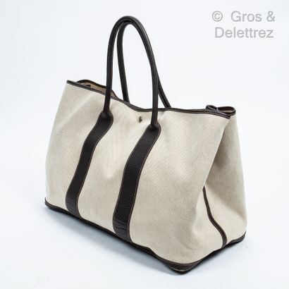 HERMES Paris made in France année 2015 Grand sac « Garden Party » 49 cm en toile...