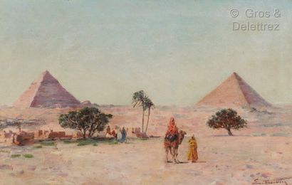 Emile BOIVIN (1846-1920) Pyramides d’Egypte

Huile sur toile, signée en bas à droite.

24...