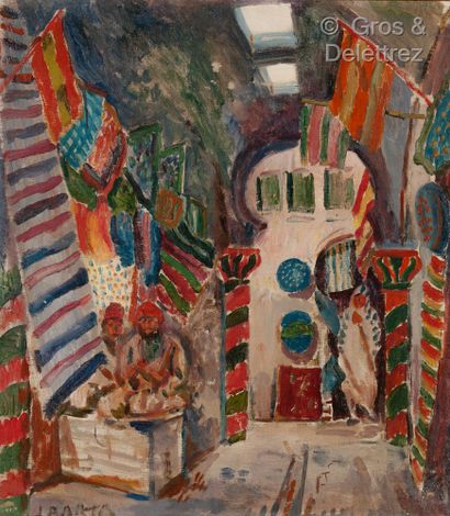Laszlo BARTA (1902-1961) Le souk aux tissus, Tunis

Huile sur toile, signée en bas...