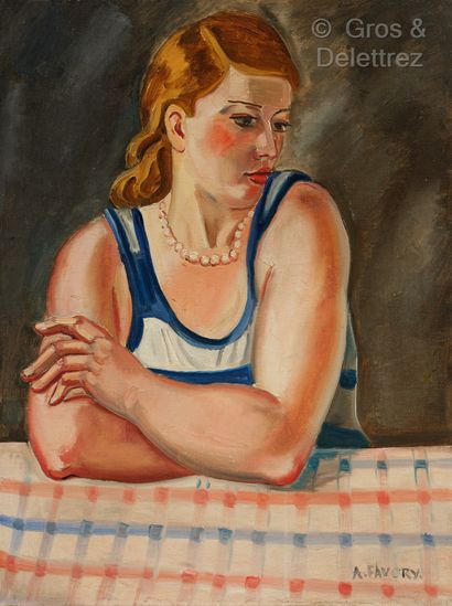 null André FAVORY (Paris 1888 – Paris 1937)



Portrait de femme au collier de perles...