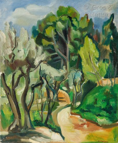 null André FAVORY (Paris 1888 – Paris 1937)



Sentier sous les pins en Provence



Huile...
