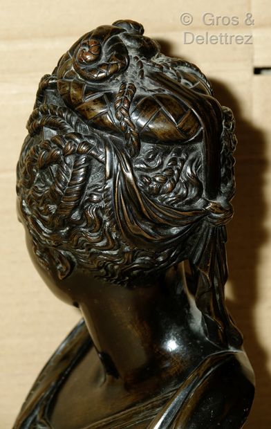 null D'après Jean GOUJON (?)

Buste de Diane de Poitiers

Bronze à patine brune

Socle...
