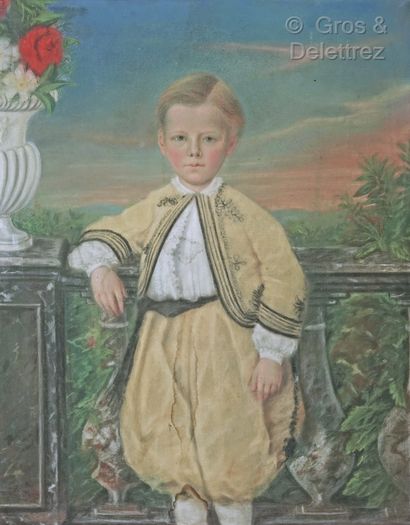 null French school XIXth century

Young boy standing on a balcony

Pastel (spotting)

91...