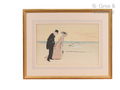 null George GOURSAT dit SEM (1863-1934)

Vieux couple sur la plage, "Un coin de la...