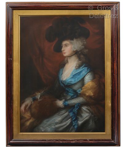 null D'après Thomas GAINSBOROUGH

Portrait de Mrs Siddons 

Pastel

92 x 66 cm

Déchirure...