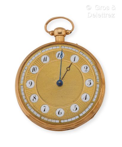 null Yellow gold cockerel watch with striking, radiating gold and enamel dial with...