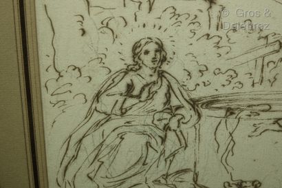 Giacinto CALANDRUCCI (Palerme 1646 – 1707) Jésus et la Samaritaine

Plume et encre...