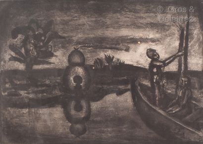 Georges ROUAULT (1871 -1958) "In the land of thirst and fear". Plate XXVI of the...