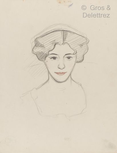 René HERMANN-PAUL (1864-1940) Portrait of a young woman (face)

Study in pencil and...