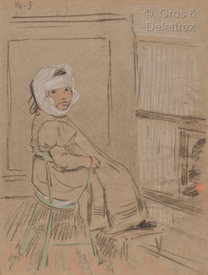 René HERMANN-PAUL (1864-1940) The sick child or Mumps

Study with colored pencils...