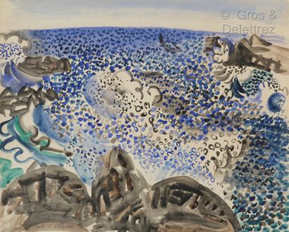 Raoul DUFY (1877-1953) Le port d’Ulysse

Aquarelle sur papier.

Signée et titrée...