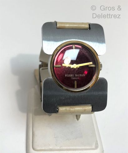 PIERRE BALAMIN Wrist watch in steel and gold-plated steel, geometric-shaped case,...