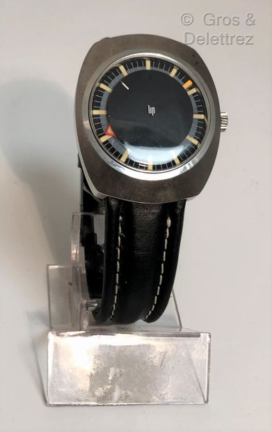 LIP Mysterieuse - 42712 - circa 1960 - Wrist watch in brushed steel, oval case, mechanical...