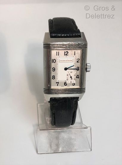 JAEGER LECOULTRE Reverso - Power Reserve - Steel wristwatch, rectangular case, 29...