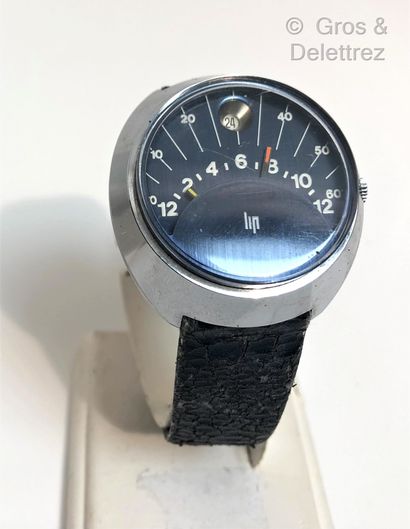LIP Sautante Rétrograde 43651, circa 1976. Design wristwatch, Retrograde time model...