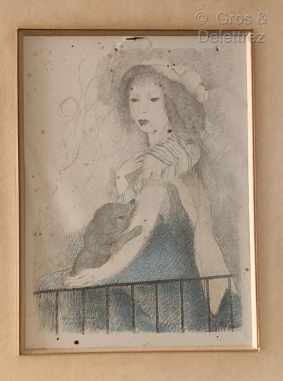 null (E) After Marie LAURENCIN 

Woman with a blue dress and Two young women with...