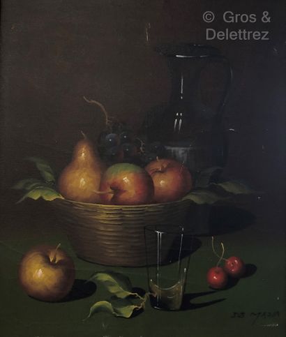 null (E) DE MAZIA (XXth)

Still life with a fruit basket

Canvas, signed lower right

60,5...