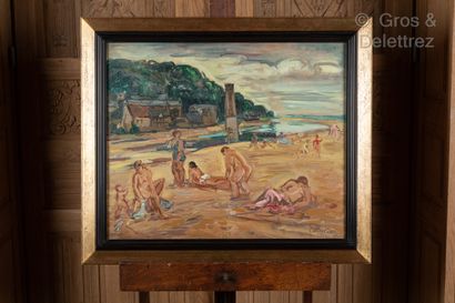 Emile OTHON-FRIESZ (1879-1949) Baigneuse sur la plage “Le Mont Joli”, Honfleur

Huile...