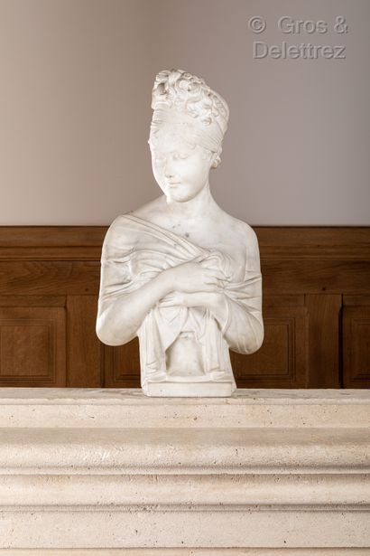 D’après Joseph CHINARD (1756-1813) Buste de Juliette Récamier

Épreuve en marbre

H...