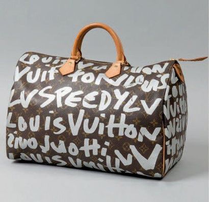 Louis VUITTON, par Stephen Sprouse Sac «Speedy» 40 cm en toile monogram graffiti...