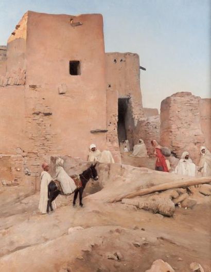 Maurice BOMPARD (1857-1936) L'oasis de Chetma, près de Biskra, 1889-1890 Huile sur...