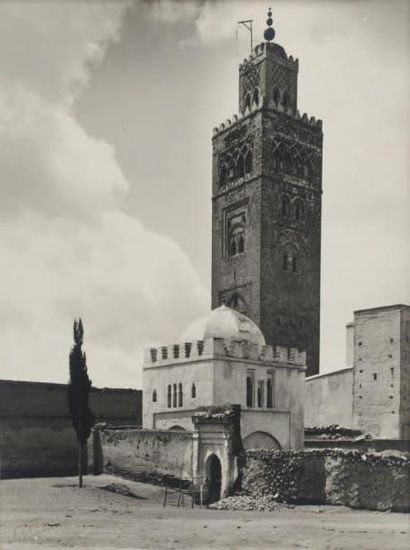 Félix Maroc, c. 1920 Marrakech (La Koutoubia. Palmeraie. Ksar). Quatre épreuves argentiques...