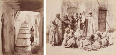 P. Famin Algérie, c. 1870 Rues d'Alger. Biskra. Types algériens. Oasis. Campements....