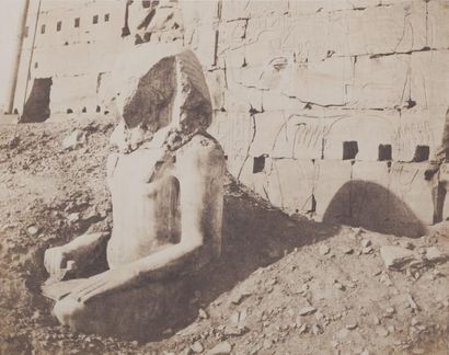 Félix Teynard (1817-1892) Egypte. Karnak (Thèbes). 1851-1852 Troisième pylône - Colosse...