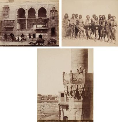 Antonio Beato et Luigi Fiorillo Egypte, c. 1870-1880 Le Caire. Maisons arabes. Bords...