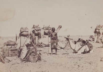 Nubie, c. 1860 Nubienne. Caravanne arrivant du Soudan. Reifs de la Première Cataracte....
