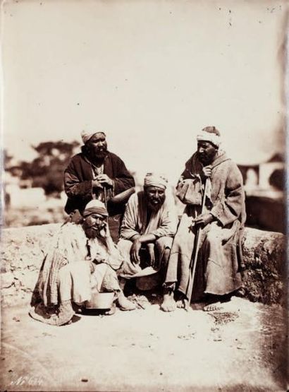 Tancrède Dumas (1830-1905) Syrie, c. 1865 Groupe de mendiants. Epreuve sur papier...