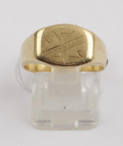 null Bague chevalière en or jaune. P. 9 g