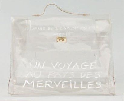 HERMÈS Paris made in France Sac «Kelly» en plastique transparent «Souvenir de l'exposition...