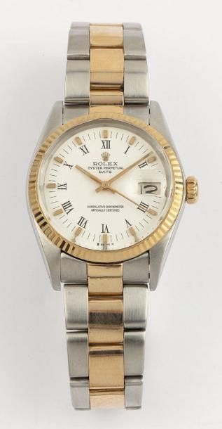 ROLEX OYSTER DATE REF: 1500 VERS 1978 Belle montre bracelet en or et acier. Boîtier...