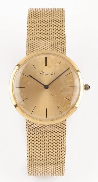 BREGUET EXTRAPLATE N° 403 VERS 1960 Rare et belle montre bracelet en or. Boîtier...